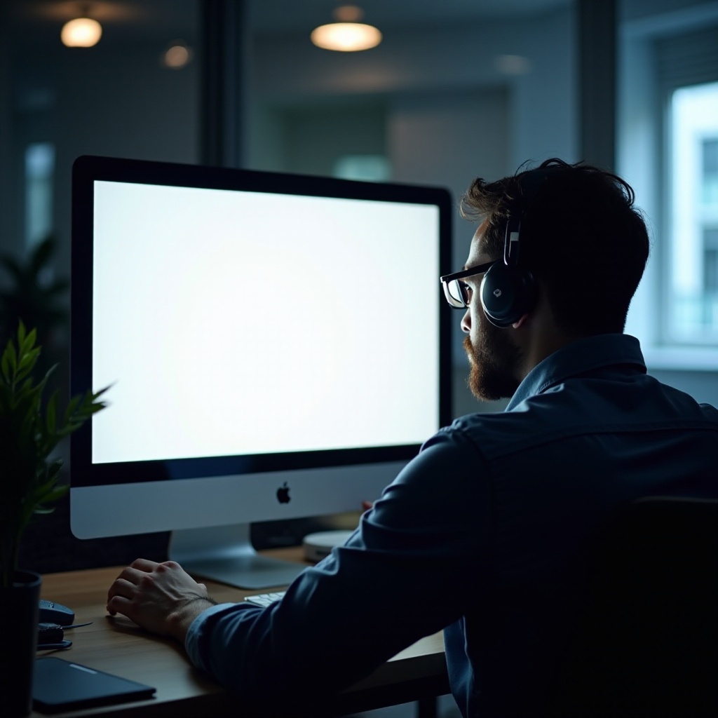 컴퓨터의 흰색 화면