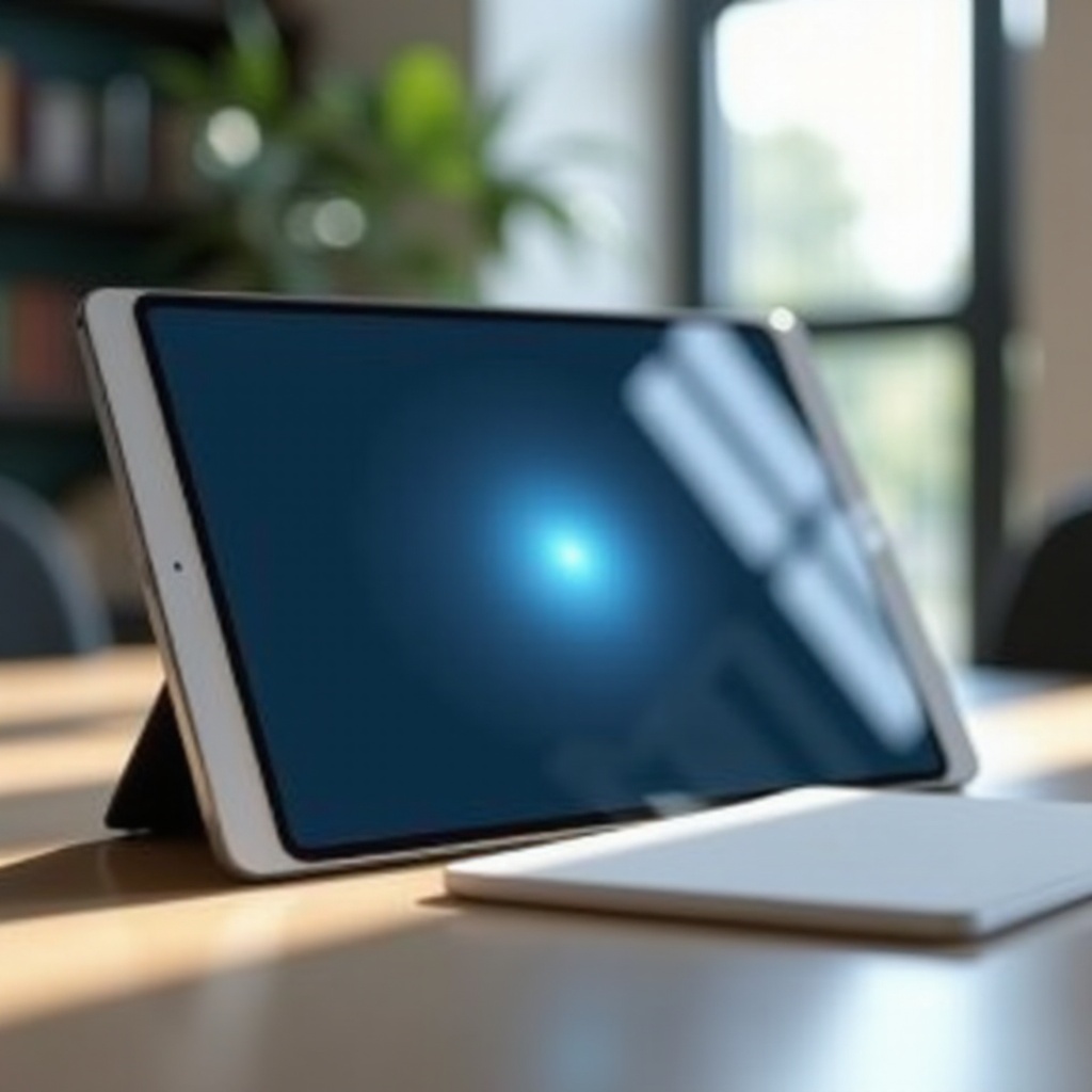 iPad 화면의 파란 점