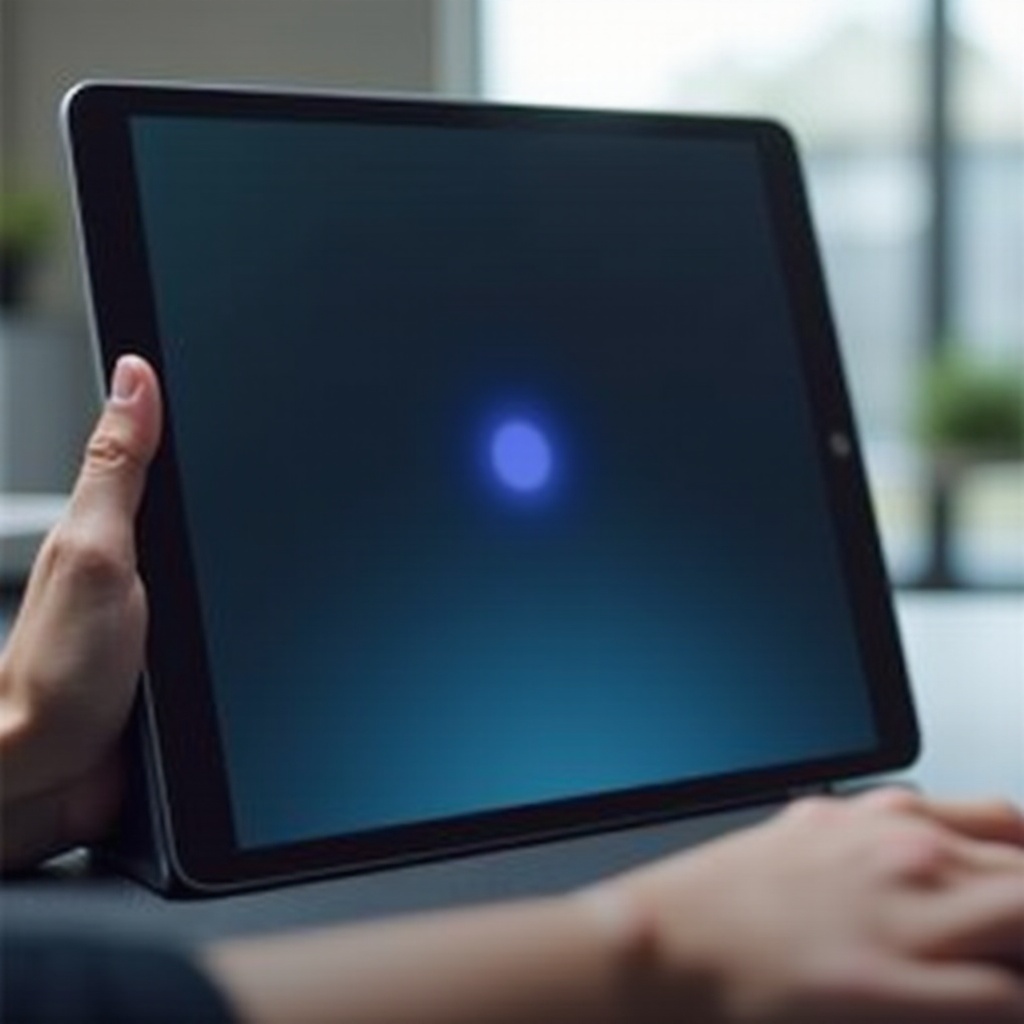 iPad 화면의 파란 점