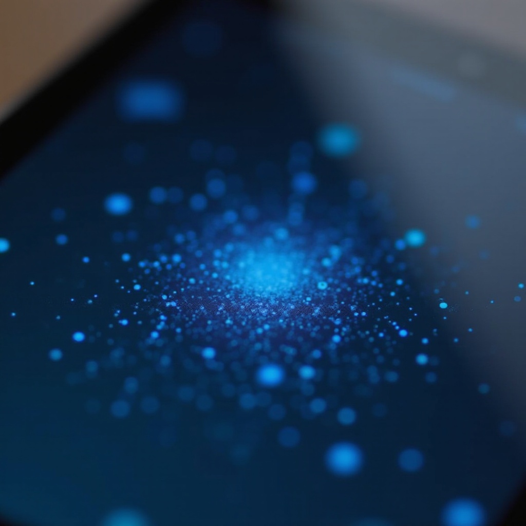 iPad ekranındaki mavi nokta