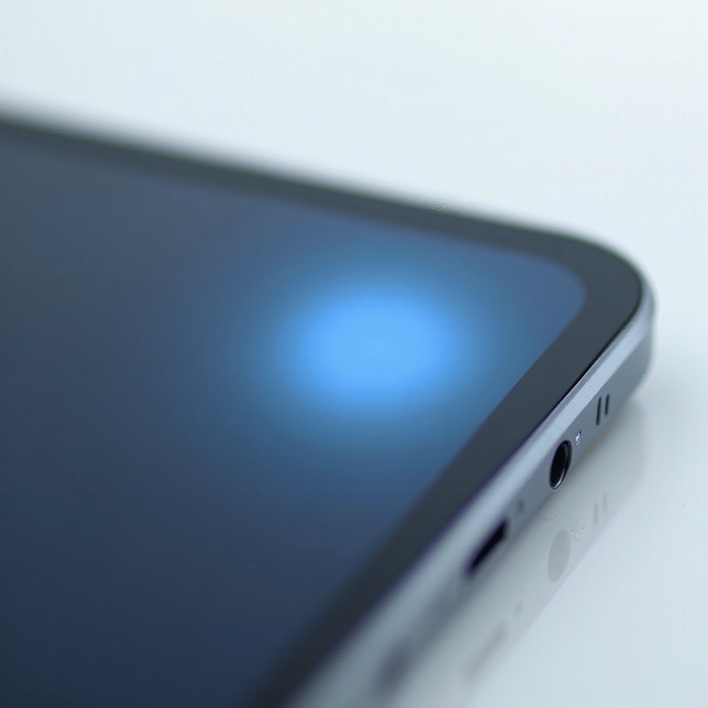 จุดสีน้ำเงินบนหน้าจอ iPad