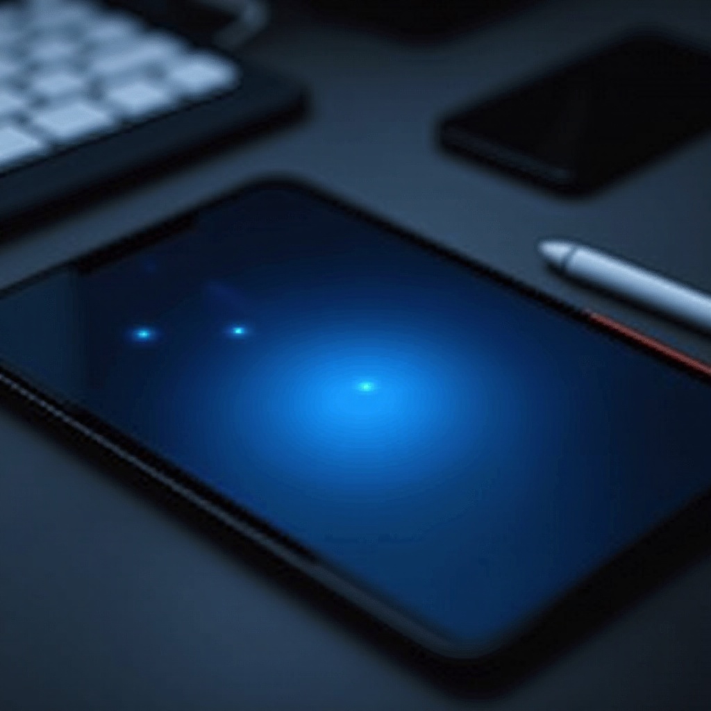 iPad画面上の青い点