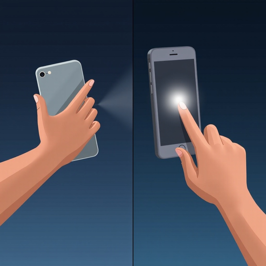 iPhoneの懐中電灯を振る