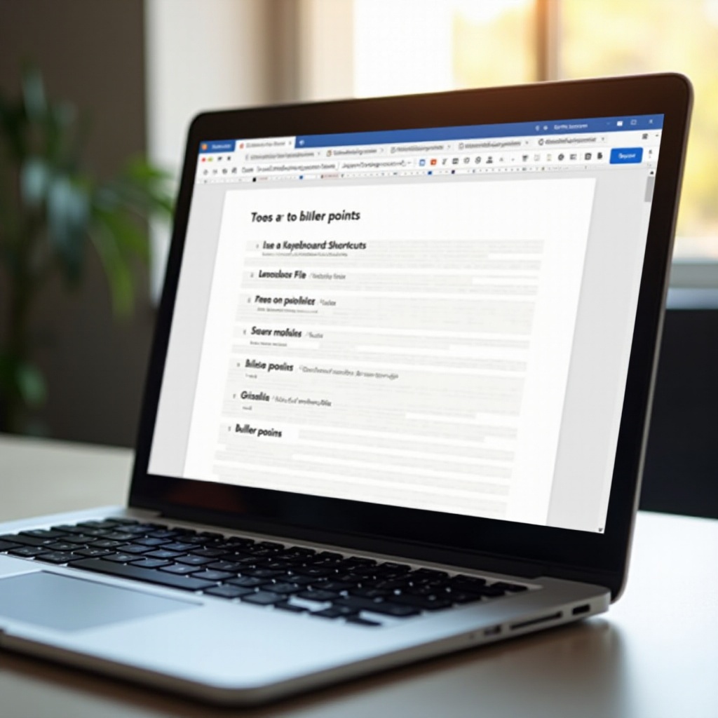 cara mengetik poin peluru di Google Dokumen Chromebook