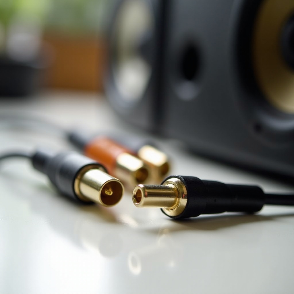 hubungkan steker pisang ke speaker