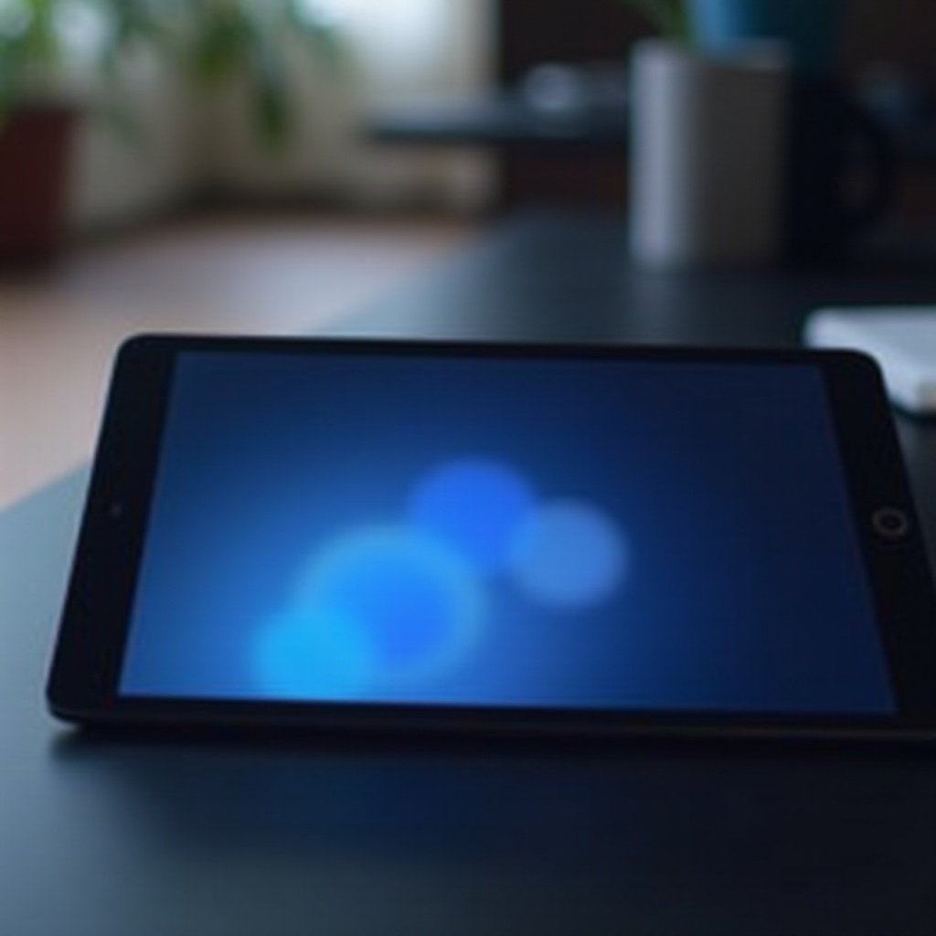 titik biru di layar iPad