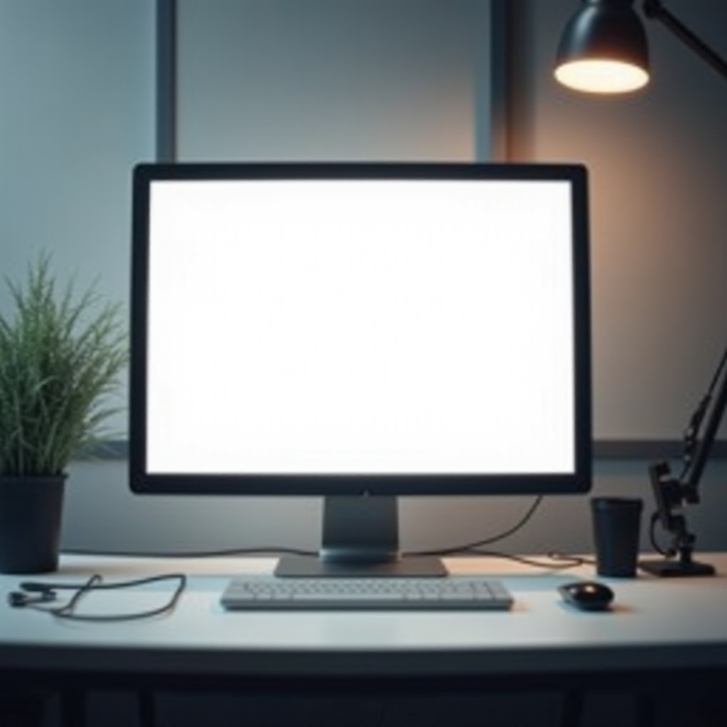 หน้าจอสีขาวบนคอมพิวเตอร์